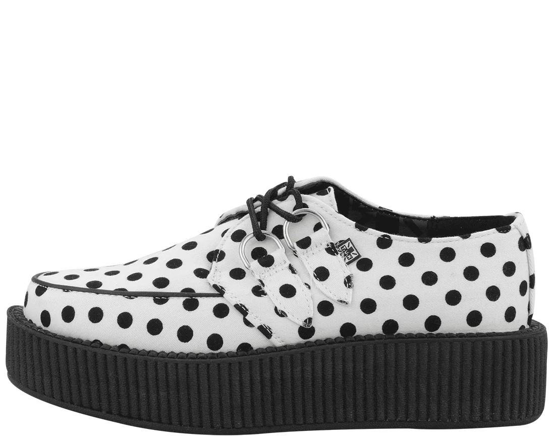 T.U.K White/Black Dots Viva Mondo Creeper - Image 2
