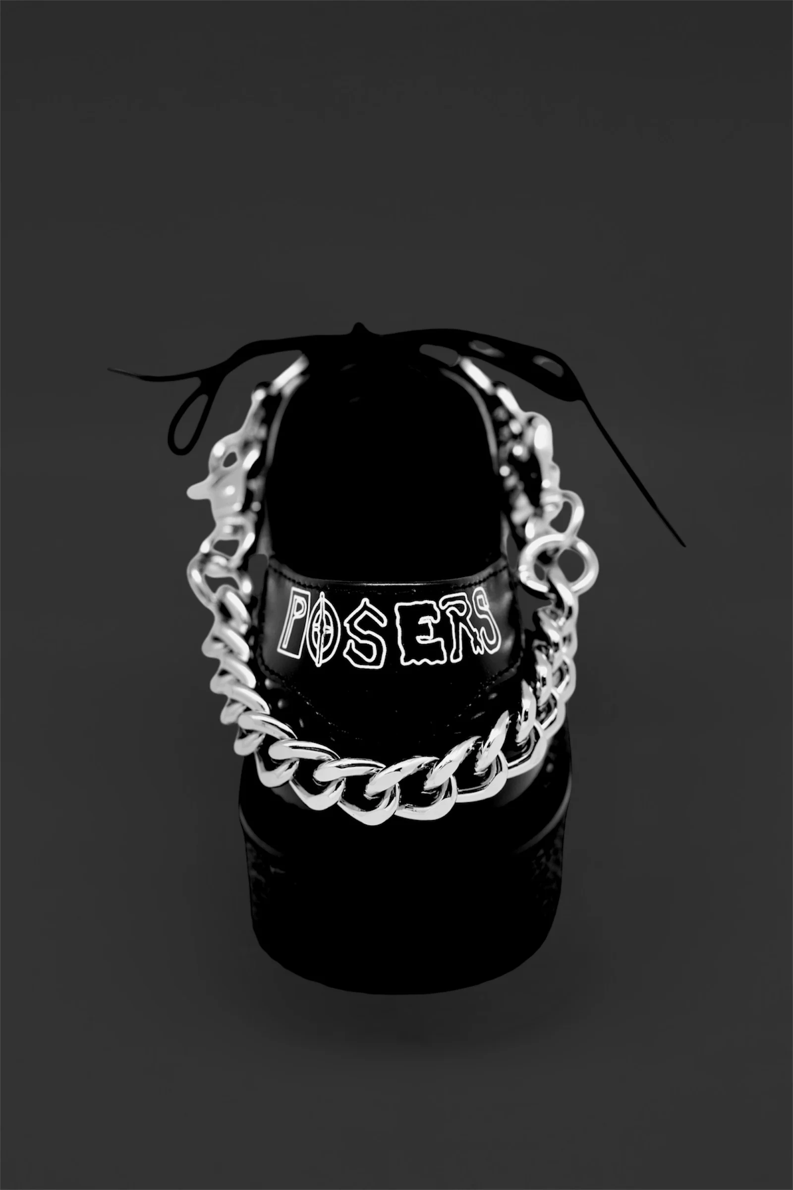 T.U.K X Posers Hollywood Black Leather Double Chain Spike Collab - Image 5