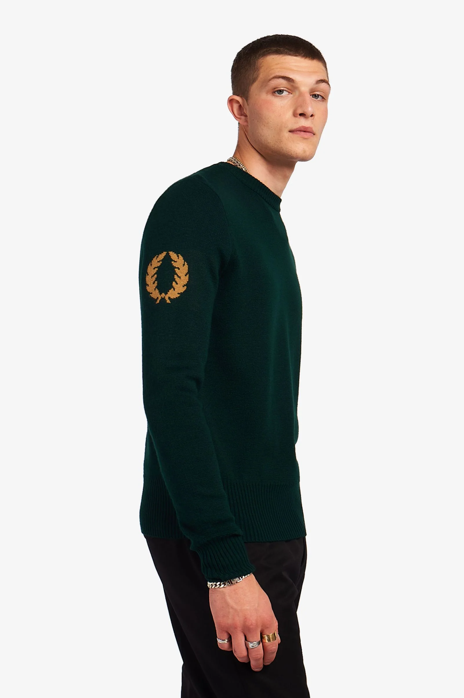 Tartan Green Laurel Wreath Jacquard Crew - Image 4