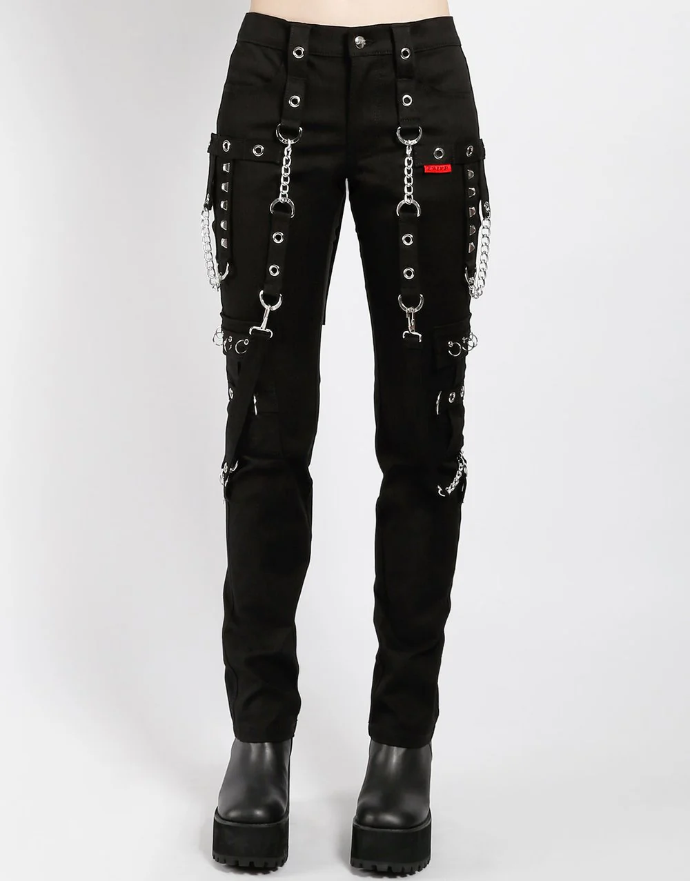 Tripp Nyc Black & Black Stitch No Excuse Pants