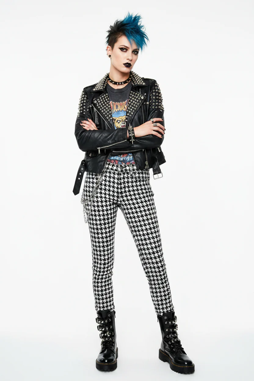 Tripp NYC Black & White Houndstooth Skinny Jeans