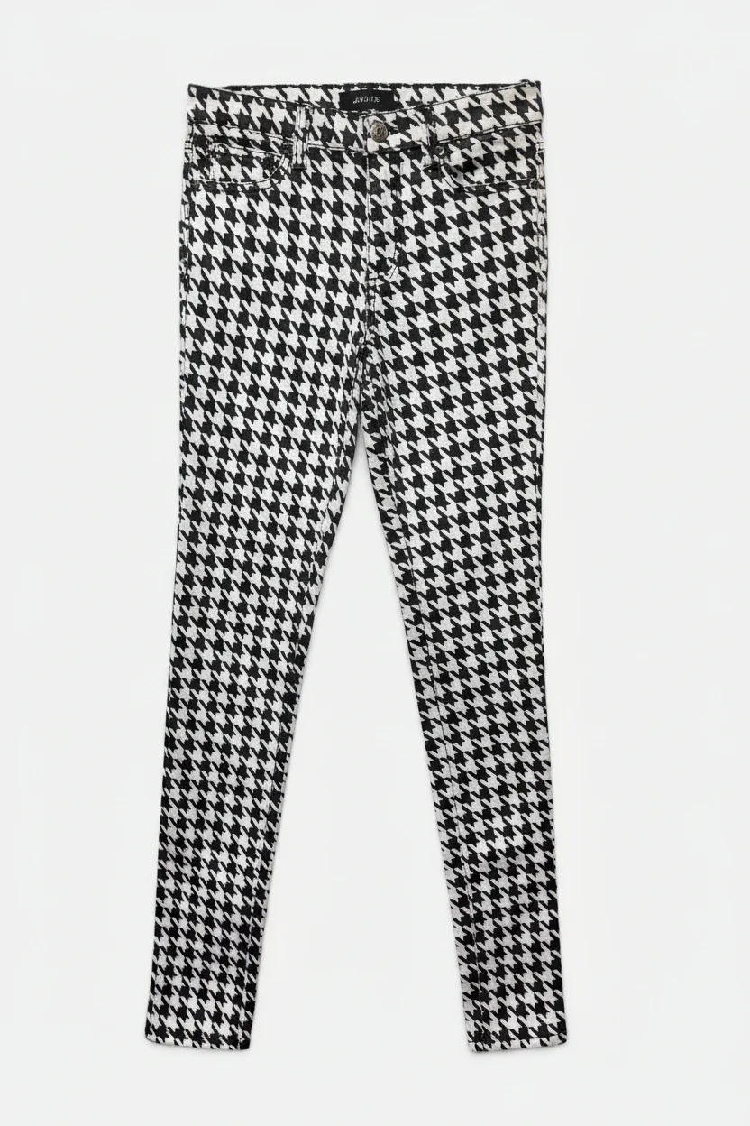 Tripp NYC Black & White Houndstooth Skinny Jeans - Image 2