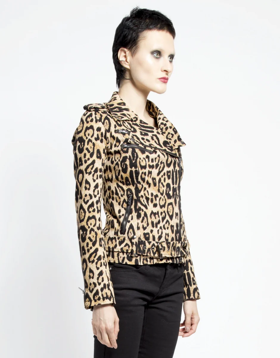 Tripp Nyc Leopard Wild Child Moto Jacket - Image 4