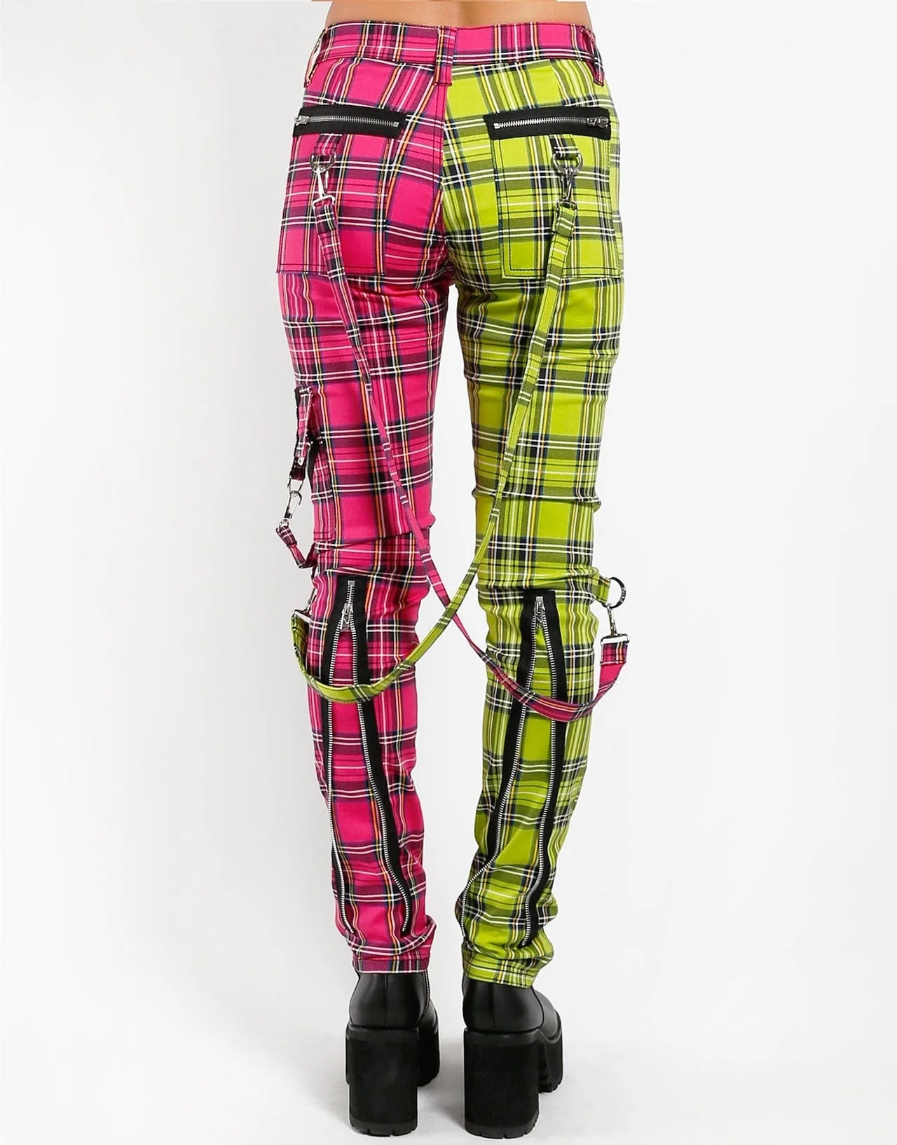 Tripp Nyc Split Leg Plaid Bondage Pants - Image 17