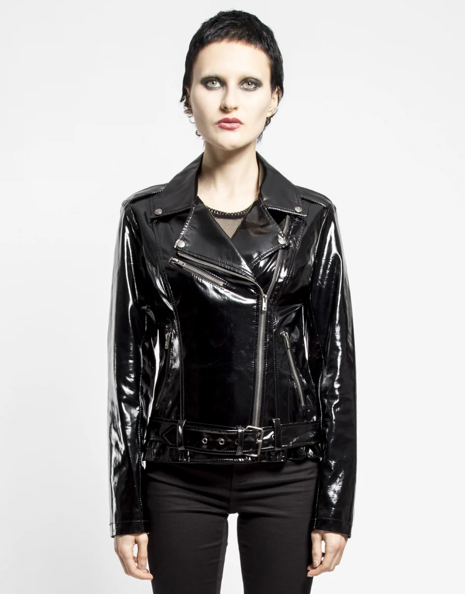 Tripp Nyc Wild Child Vinyl Moto Jacket