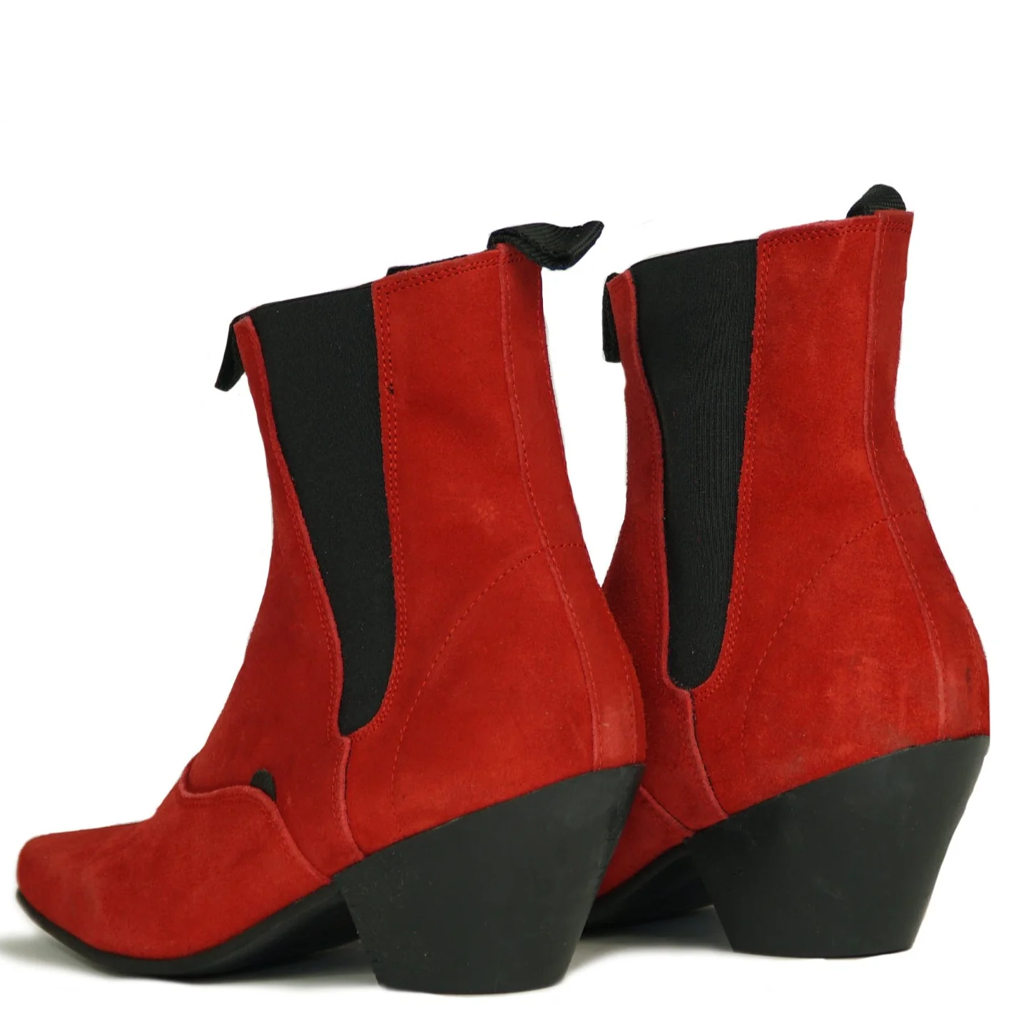 Underground Fred Winklepicker Red Suede Boots - Image 4