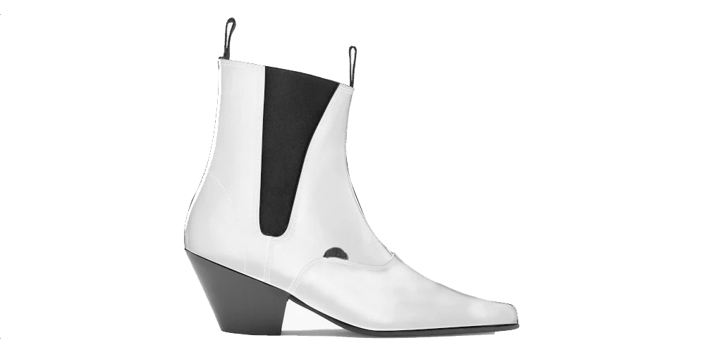 Underground Fred Winklepicker White Leather Boot