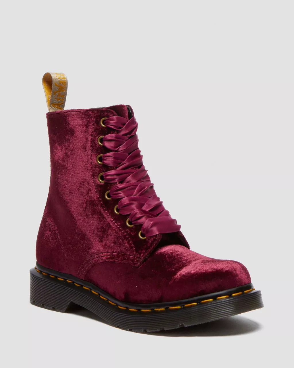 Vegan 1460 Velvet Lace Up Boots - Image 2