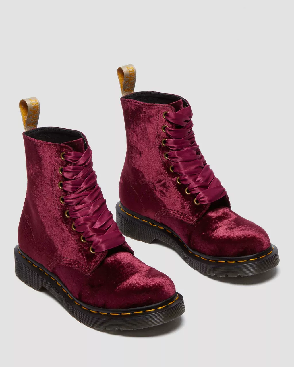 Vegan 1460 Velvet Lace Up Boots - Image 3