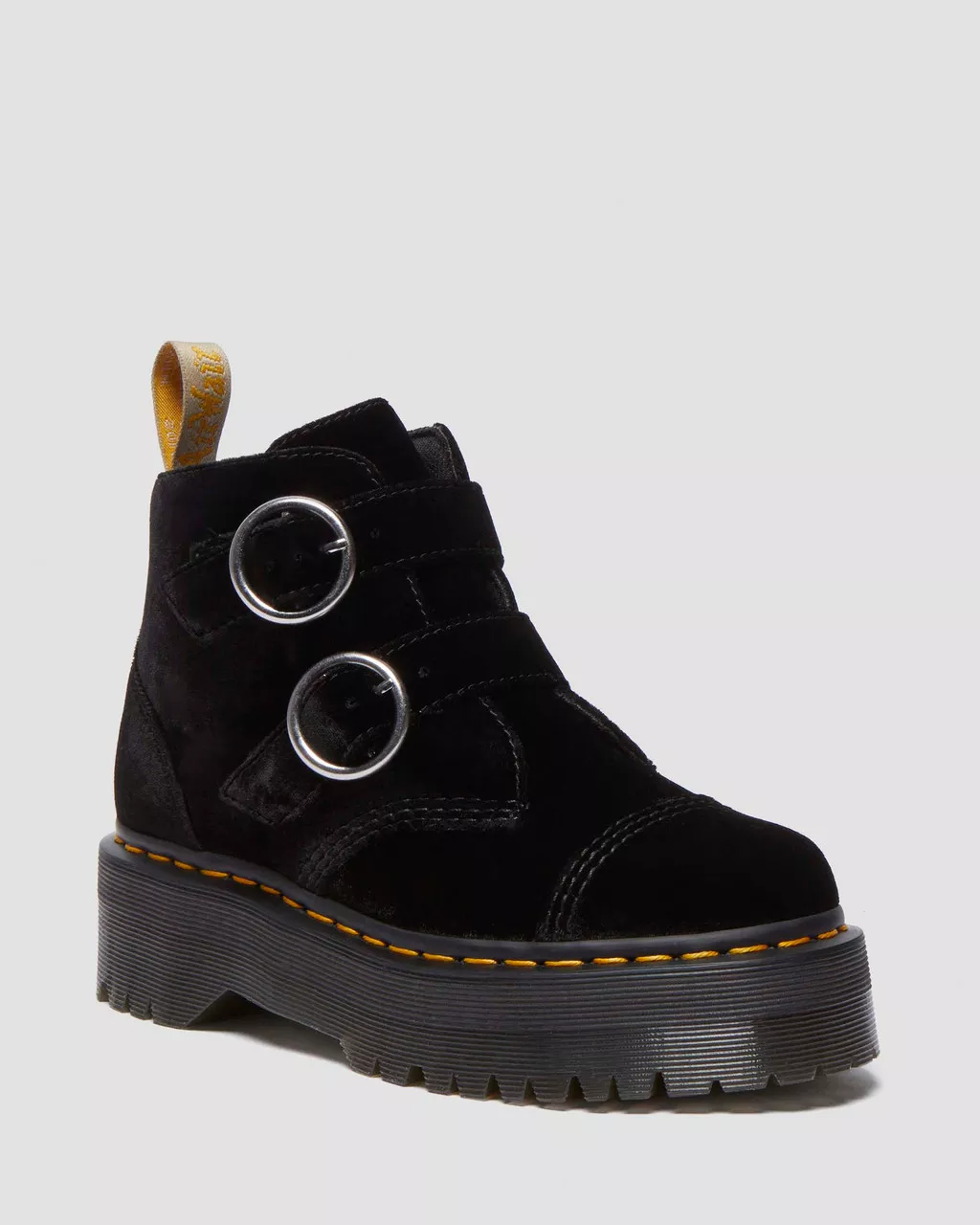Vegan Devon Velvet Platform Boots - Image 2