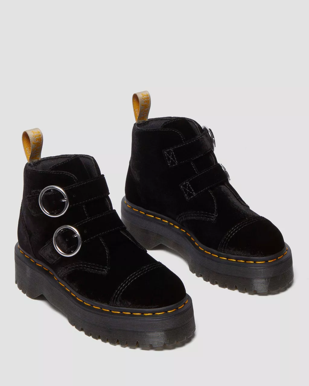 Vegan Devon Velvet Platform Boots - Image 3