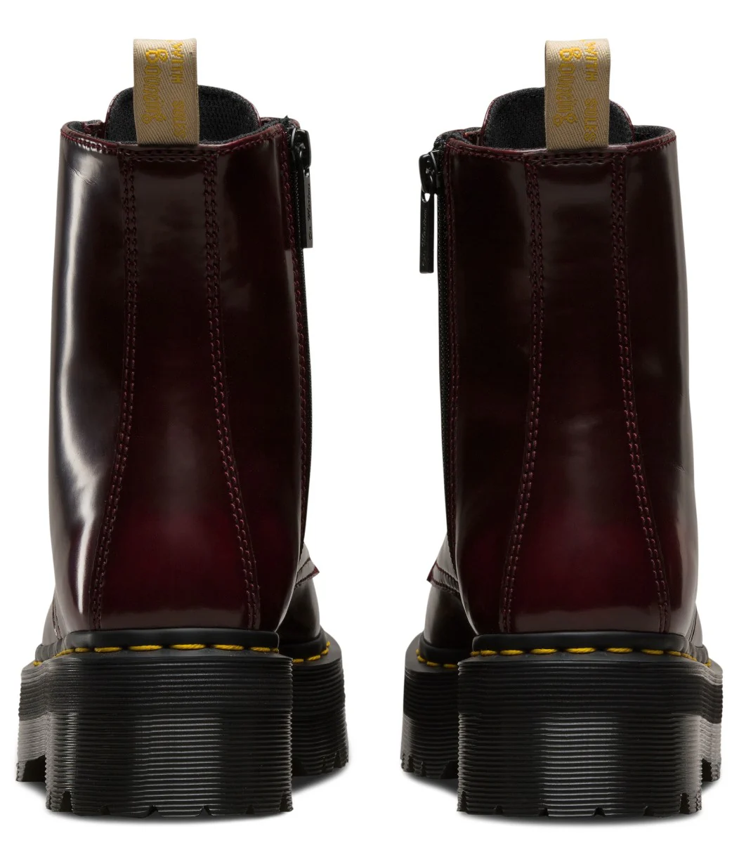 Vegan Jadon II Cherry Red Oxford Rub Off Platform Boot - Image 2