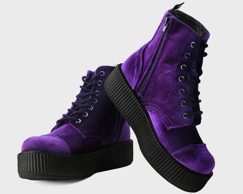 T.U.K. Violet Velvet 7 Eye Mondo Boot - Image 2