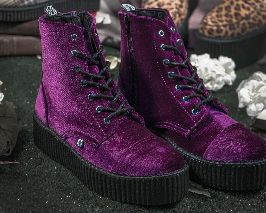 T.U.K. Violet Velvet 7 Eye Mondo Boot - Image 3