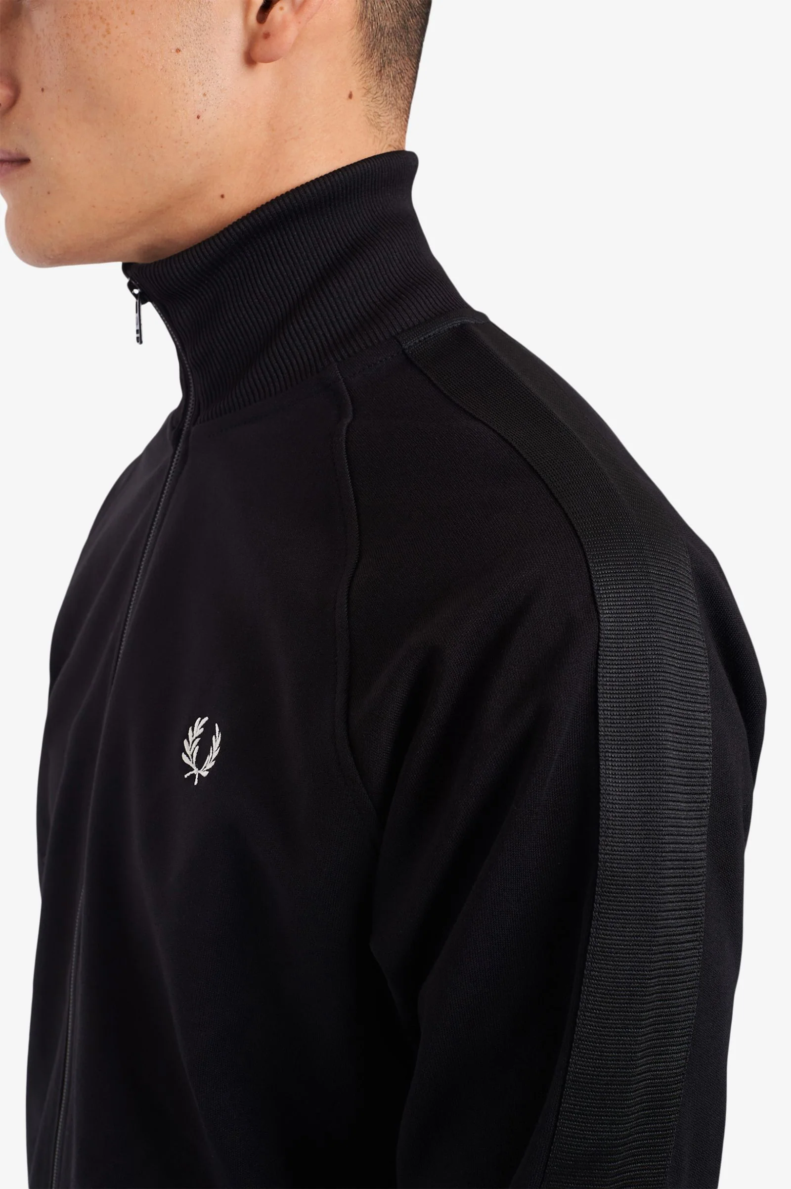 Black Tonal Tape Track Jacket - Image 4